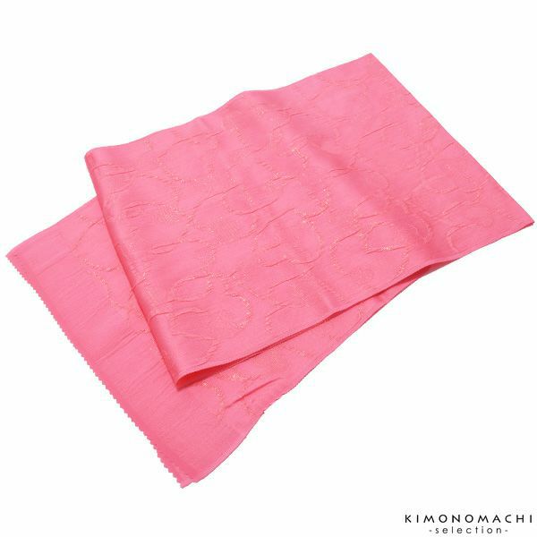 振袖帯揚げ「ピンク」スリット糸通しハート 正絹帯揚げ   振袖帯揚げ