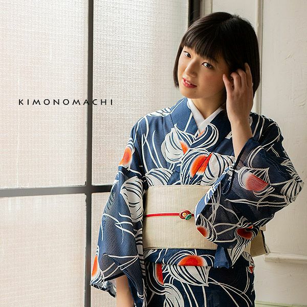 Summer Sale延長 9 14迄 浴衣 レディース ほおずき 黒茶 綿絽 大人 個性的 花火大会 夏祭り 女性浴衣 女性ゆかた 浴衣単品 夏着物 きもの町オリジナル Kimonomachi メール便不可 Ss2106ykl15 京都きもの町