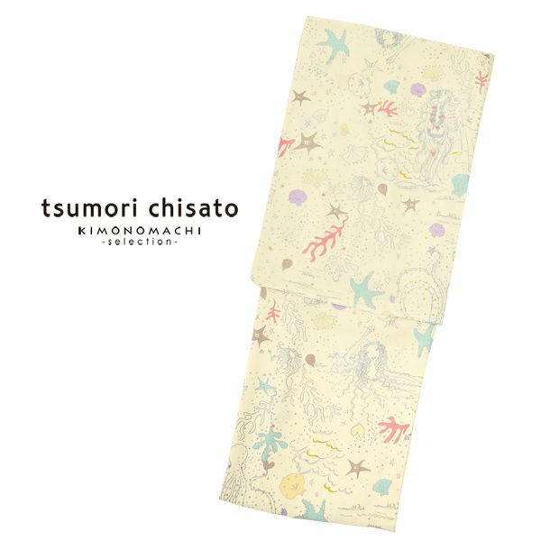 tsumori chisato（ツモリチサト）　ブランド浴衣単品　「生成り　ヒトデ×貝（9tk-47）」　浴衣　レディース　女性浴衣　セオ・アルファ　デオドランテープ