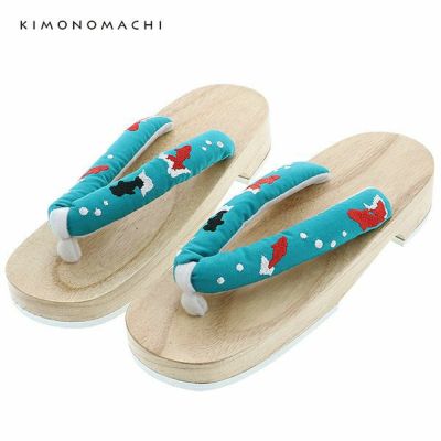 【Prices down】KIMONOMACHI下駄単品「金魚　青緑」フリーサイズ 女性下駄   F 【メール便不可】ss2406wkm15