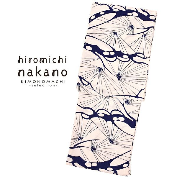 hiromichi nakano　ブランド浴衣単品　「薄ピンク×紺　松（9N-16）」　浴衣　レディース　女性浴衣　吸水速乾ポリエステル浴衣