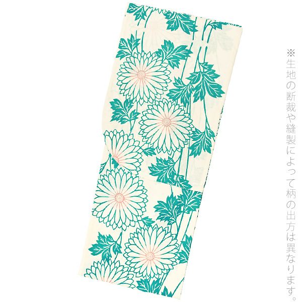 新品浴衣 ターコイズブルー ダリア 菊 単品 そしてゆめ ブランド浴衣単品 「ダリア ターコイズブルー(8SY