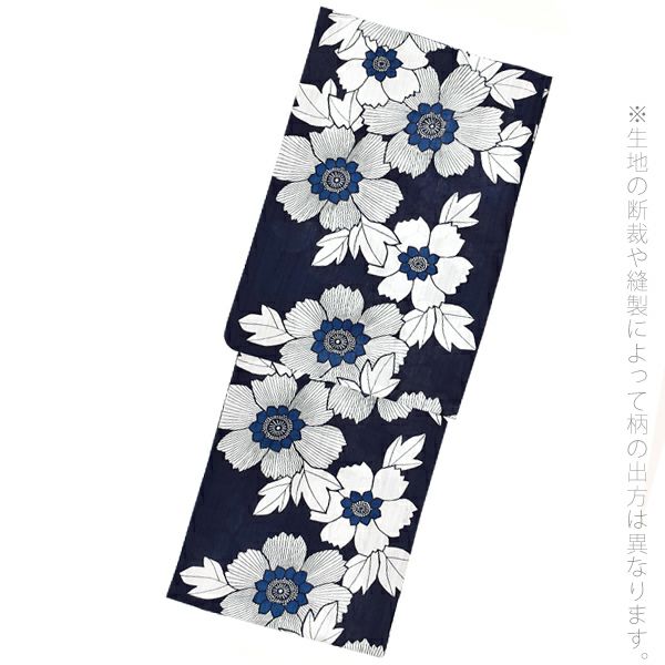 つやび×雅姫 ブランド浴衣単品 「紺地に花（藍捺染）（20TM-1）」 人気 