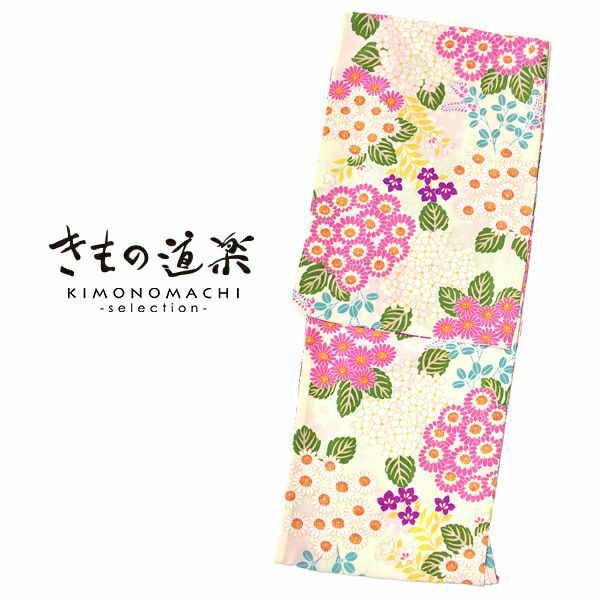 きもの道楽　ブランド浴衣単品　「小菊と紫陽花　クリーム（9DY-05）」　浴衣　レディース　女性浴衣　セオ・アルファ　デオドランテープ　【メール便不可】＜H＞