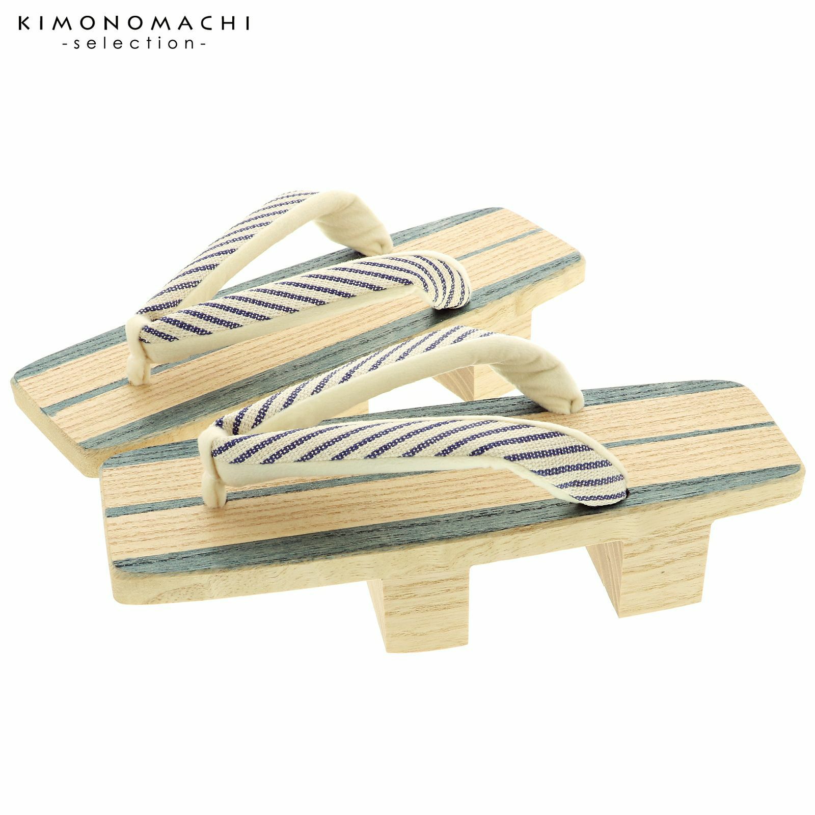 下駄　レディース 「三味型　藍染　二枚歯下駄　白×藍」 日本製　桐下駄　女性下駄単品　女下駄