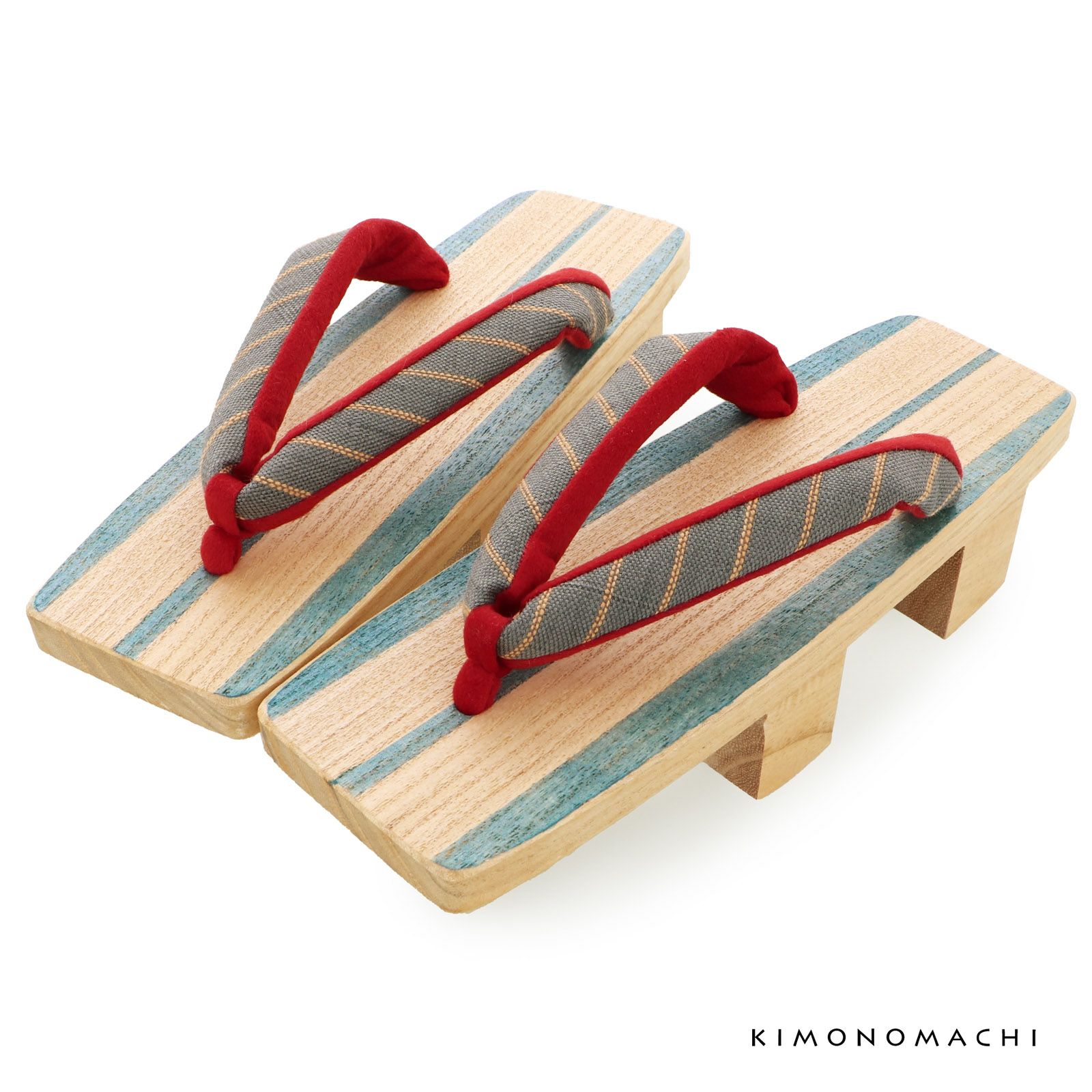 下駄　レディース 「三味型　藍染　二枚歯下駄　墨色ベージュ×紫」 日本製　桐下駄　女性下駄単品　女下駄