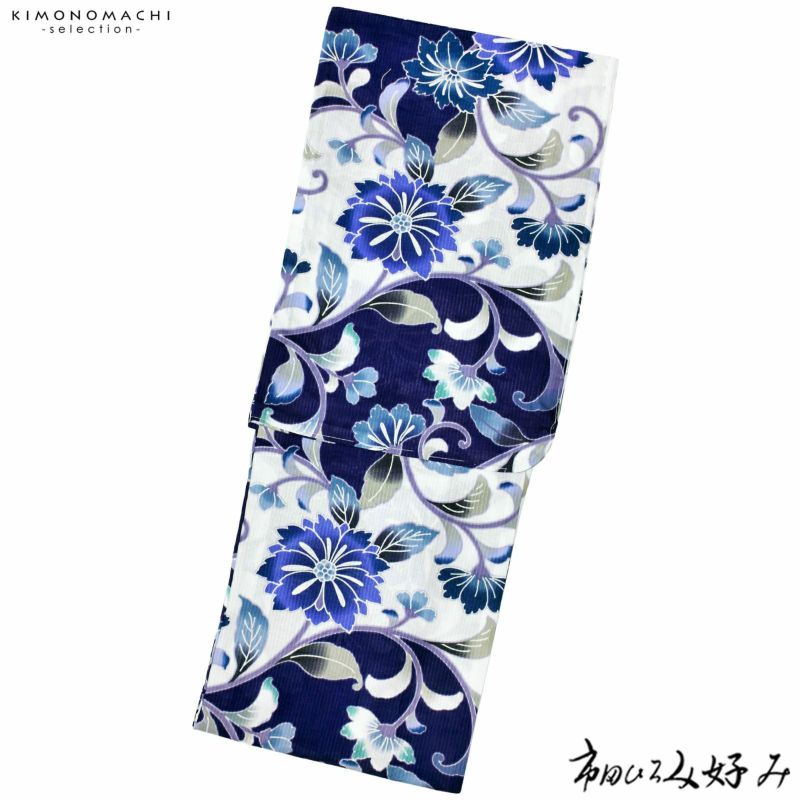 ブランド浴衣単品 レディース 浴衣 「市田ひろみ （i1906） 唐花　青」 Fサイズ