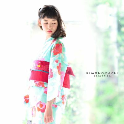 Prices down2】浴衣 レディース 単品 「Ma-ni クリーム 青桜