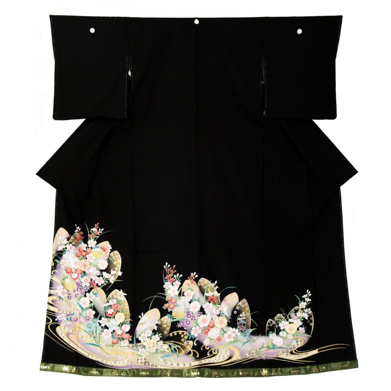 黒留袖 お仕立て上がり セット 「桜に流水」 紋入れ代込み 袋帯