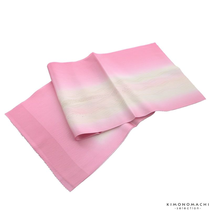 正絹 帯揚げ「桃花色ぼかし」洒落小物 和装小物 礼装帯揚げ 洒落帯揚げ