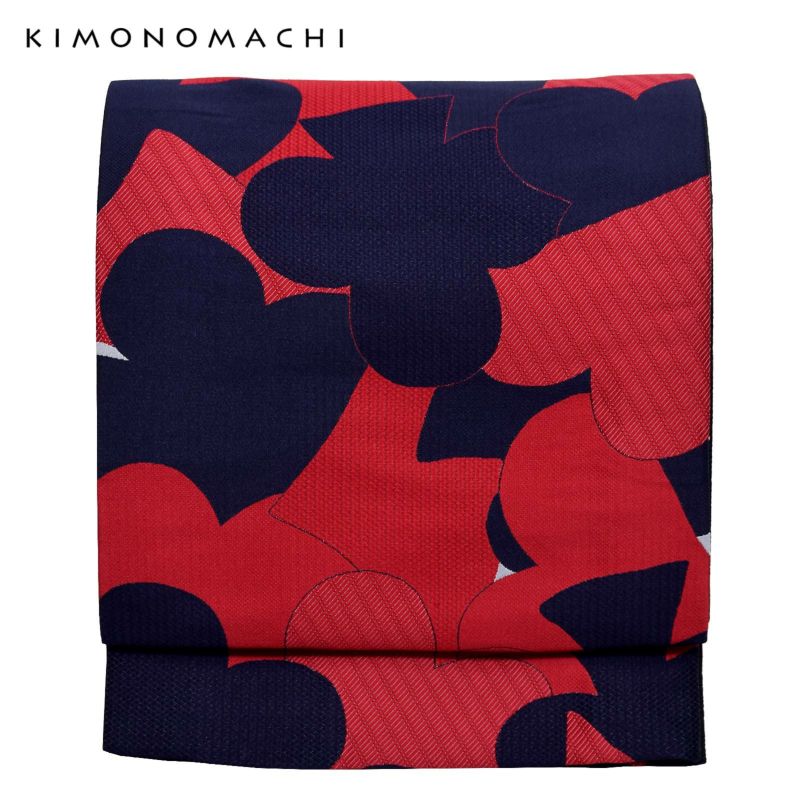 京袋帯 単品 数量限定 KIMONOMACHI オリジナル 「トランプ」 ポリエステル 名古屋帯 普段着着物用