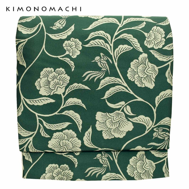 京袋帯 単品 数量限定 KIMONOMACHI オリジナル 「唐草」 ポリエステル 名古屋帯 普段着着物用 【メール便不可】