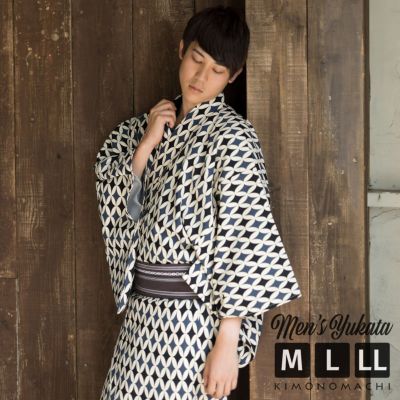 Prices down】浴衣 メンズ 男性 夏着物 ポリエステル 「破れ七宝 ベージュ」 サイズ M/L/LL(2L) 男浴衣単品 ポリエステル浴衣  男性用浴衣単品 紳士浴衣 ゆかた yukata 【メール便不可】ss2406men25 | 京都きもの町