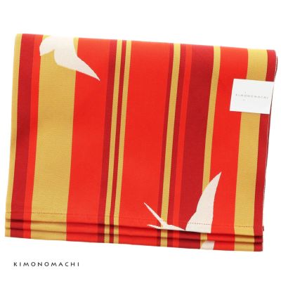 【Prices down】浴衣 帯 兵児帯 「ツバメ　オレンジ×黄色、縞」 大人 へこ帯 レディース 女性用 浴衣帯 兵児帯単品 京都きもの町オリジナル 【メール便不可】ss2406ohs20