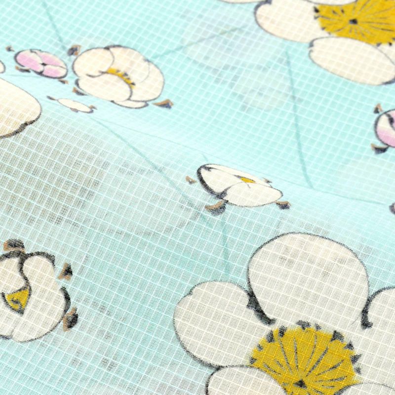 【浴衣】 手縫い 本に草花模様 透け防止あり 身丈約152cm 浴衣】 手縫い 本に草花模様 透け防止あり 身丈約152cm（着物