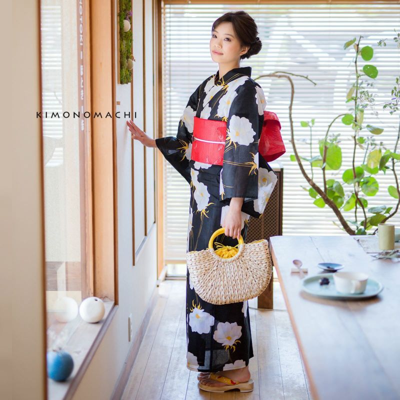 新品・未使用！ 綿麻生地 大人柄浴衣 単品 Fサイズ - メルカリ