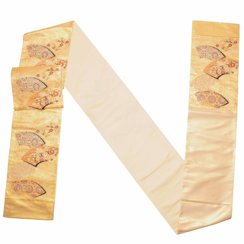 袋帯 フォーマル 礼装袋帯 「金 扇面」 （株）加納幸謹製 西陣織証紙