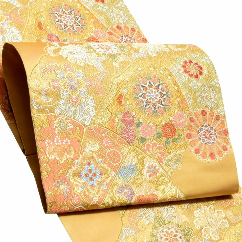 袋帯 フォーマル 礼装袋帯 「鏡　華文」 とみや織物（株）謹製 西陣織証紙番号No.308 六通柄 日本製 西陣織 絹 未仕立て 黒留袖用 訪問着用 色留袖用 礼装用袋帯 新品 未使用