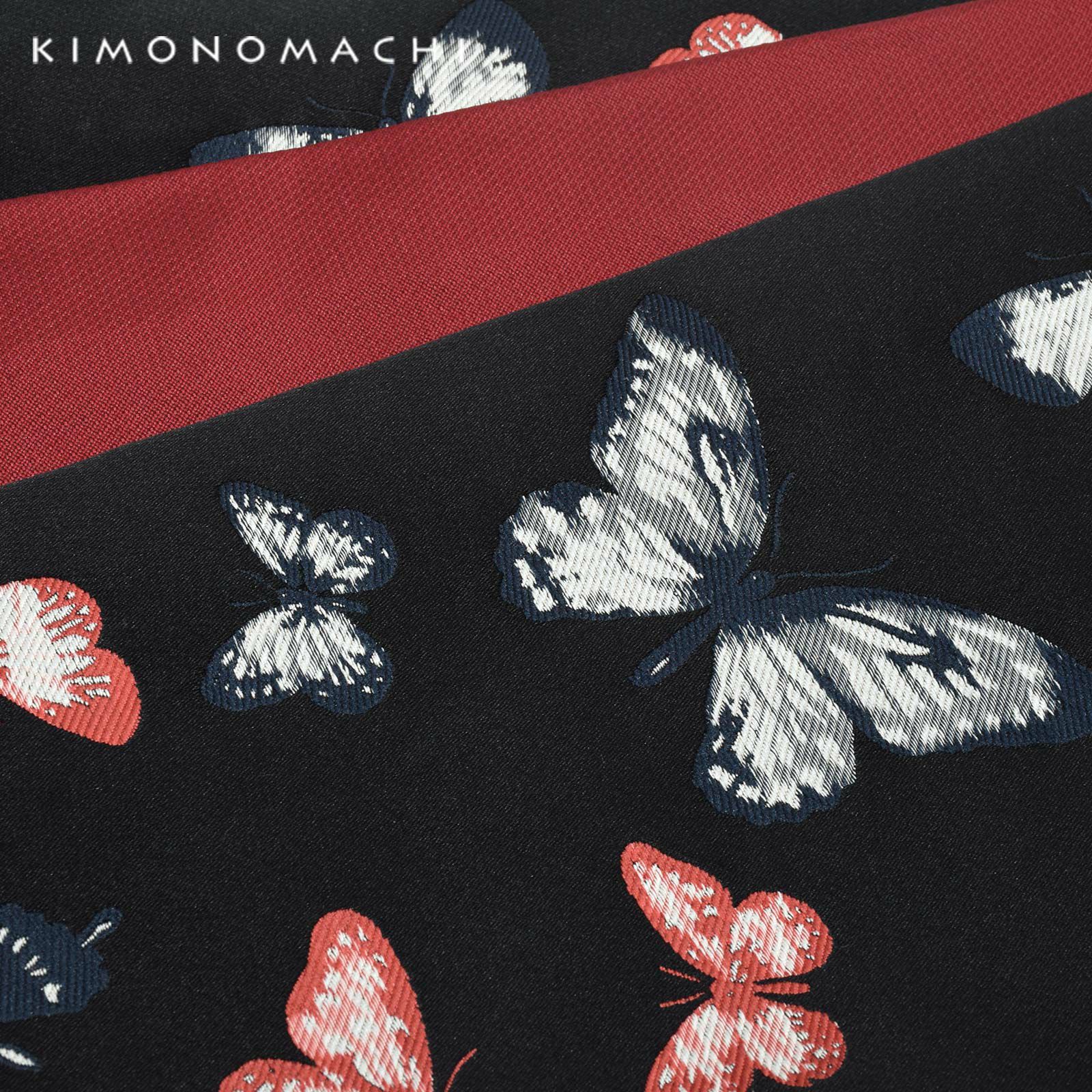 Prices down】京袋帯 単品 数量限定 KIMONOMACHI オリジナル 「黒 群蝶 