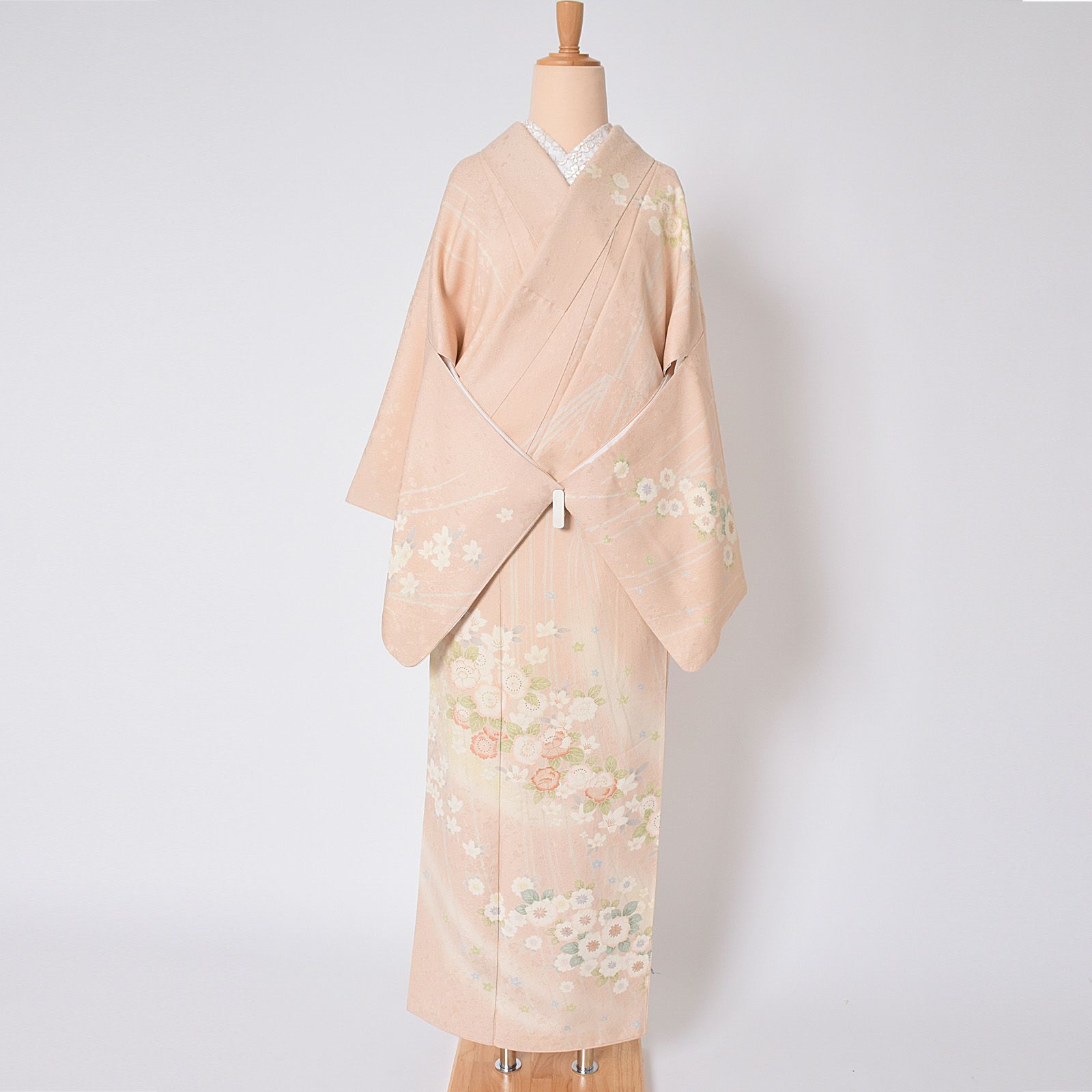 1641サーモンピンク金箔訪問着 袷単品 1641サーモンピンク金箔訪問着 袷単品