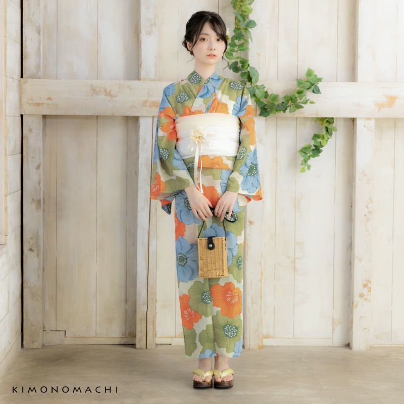 【単衣】ポリエステル浴衣着物紅梅 sサイズ 単衣】ポリエステル浴衣 着物コーデも 紅梅 sサイズ