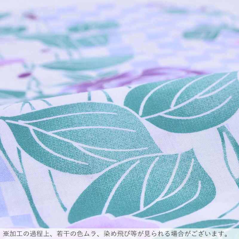 Prices down2】浴衣 レディース 単品 「夏ごころ浴衣 薄青 市松 薔薇