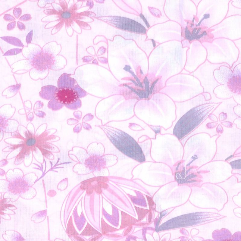 浴衣 レディース 単品 「薄ピンク 手毬とユリ」 フリーサイズ yukata 【メール便不可】 | 京都きもの町