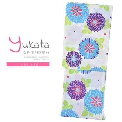 Prices down2】浴衣 レディース 単品 「Ma-ni 淡青 金魚と波