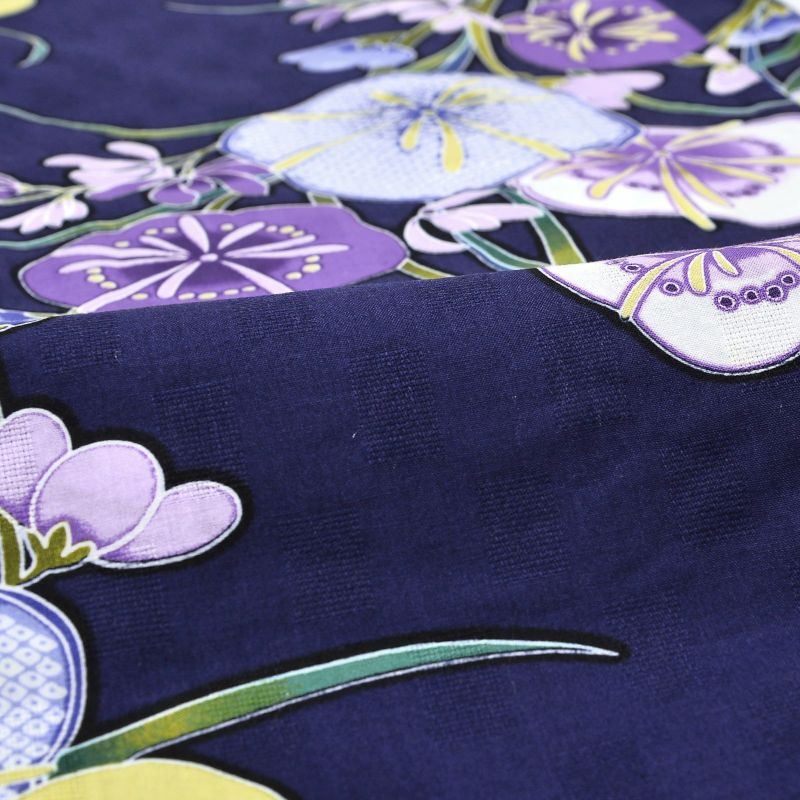 Watuu（和つう） 浴衣単品 「紺色 梅と蘭 w1904」 大人浴衣 F