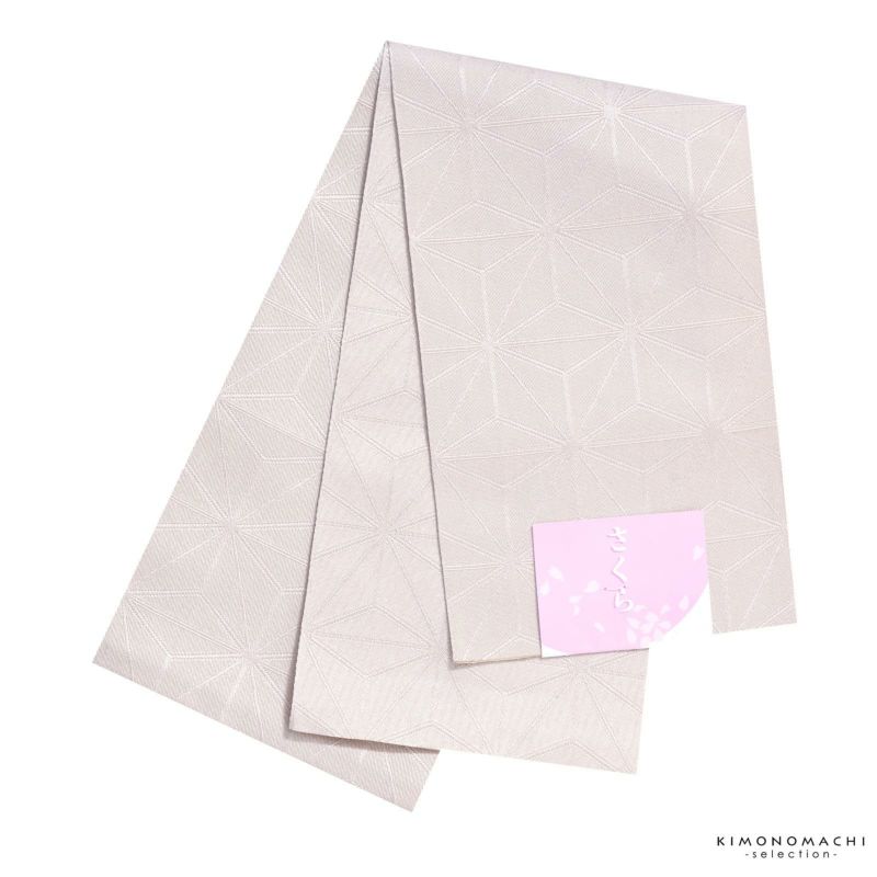 浴衣 帯 半幅帯 「薄柿地　麻の葉」 長尺 4m 大人 花火大会 夏祭り 女性用 レディース 浴衣帯 女性浴衣帯 ゆかた帯 半巾帯 半幅帯単品