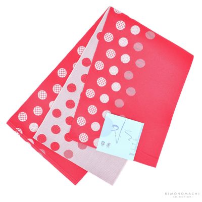【Prices down】浴衣 帯 半幅帯 「赤地　ドット」 大人 レディース 女性用 浴衣帯 半巾帯 半幅帯単品 【メール便不可】ss2406ohs10
