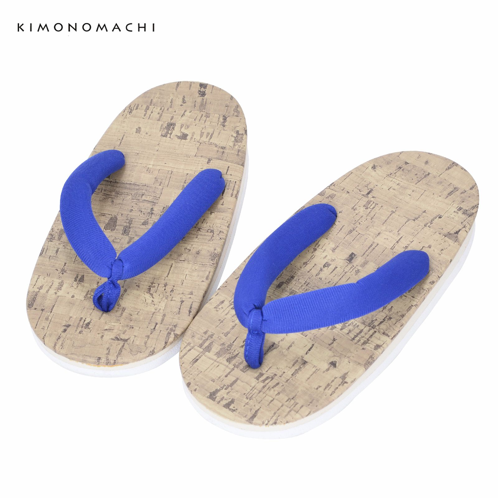 子ども 草履単品 「青無地　コルク風」 16.5cm 19.5cm 21cm 女の子 女児 男の子 男児 夏の浴衣、甚平に 子供ぞうり