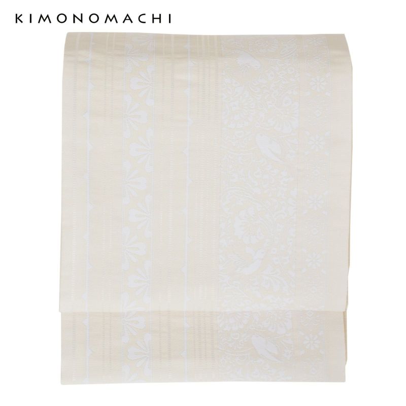 京袋帯 単品 数量限定 KIMONOMACHI オリジナル 「献上鳥更紗」 ポリエステル 名古屋帯 普段着着物用 京都きもの町オリジナル