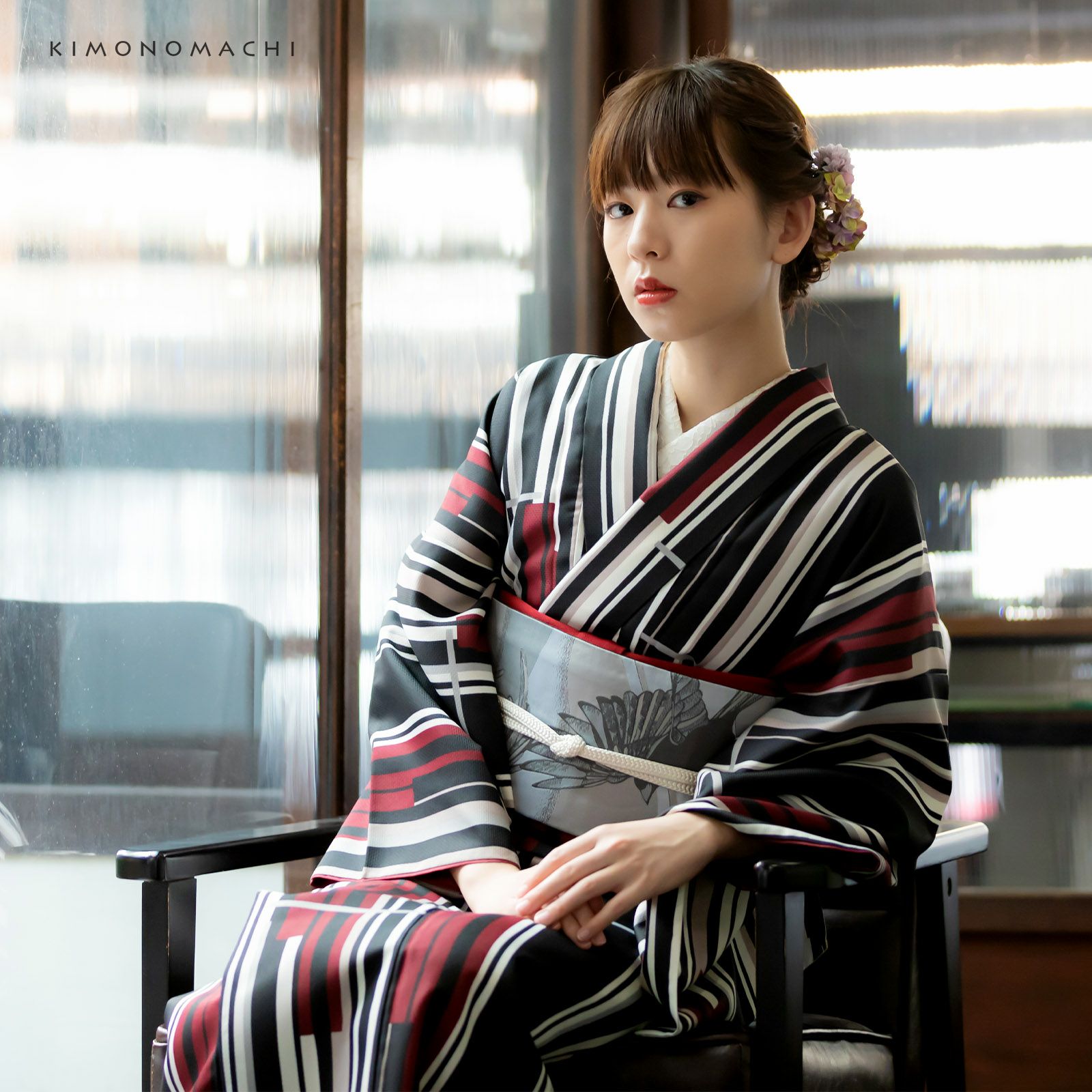 京袋帯 単品 数量限定 KIMONOMACHI オリジナル 「叢雲に八咫烏 