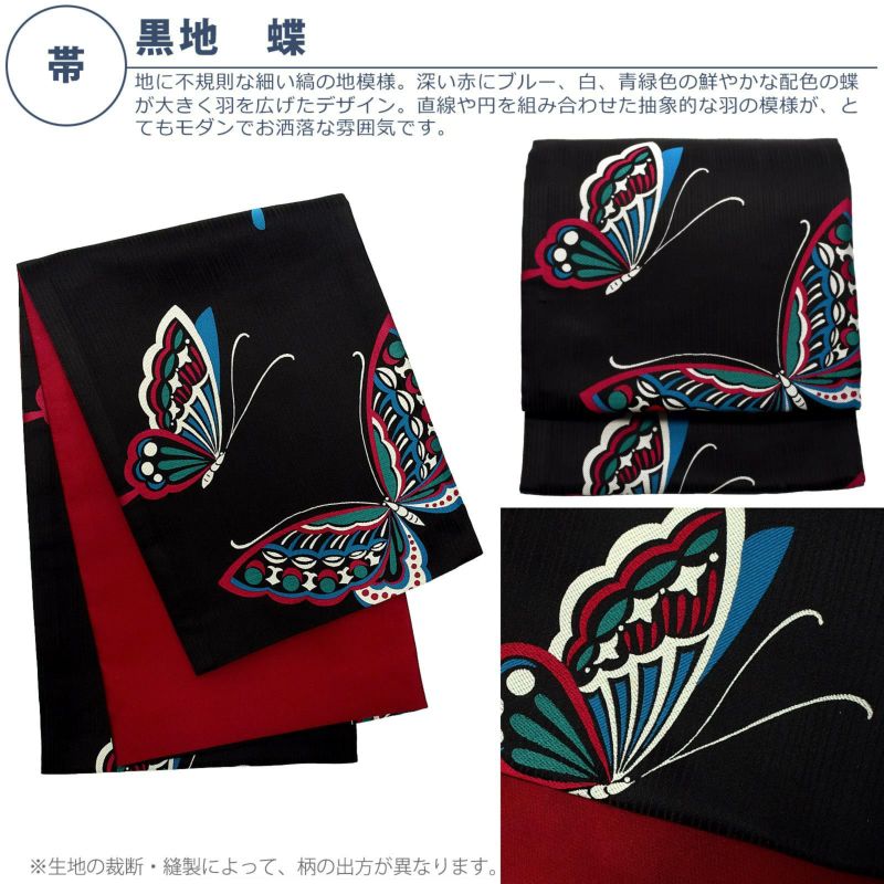 蝶 の 小紋 と 袋帯 の セット