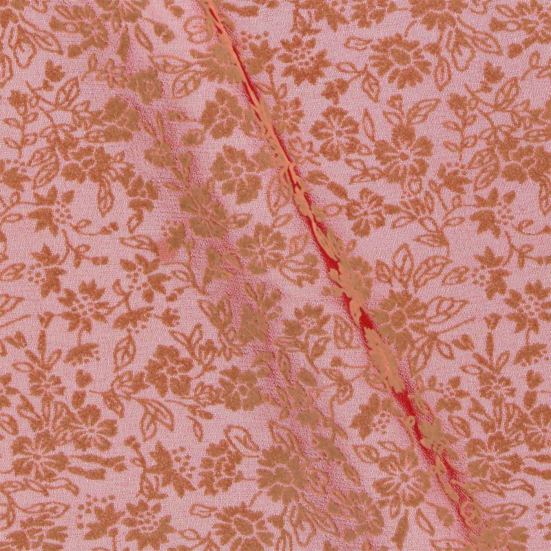 半衿 フロッキー 小花柄 「黒×黒・生成り×ベージュ・赤×ベージュ