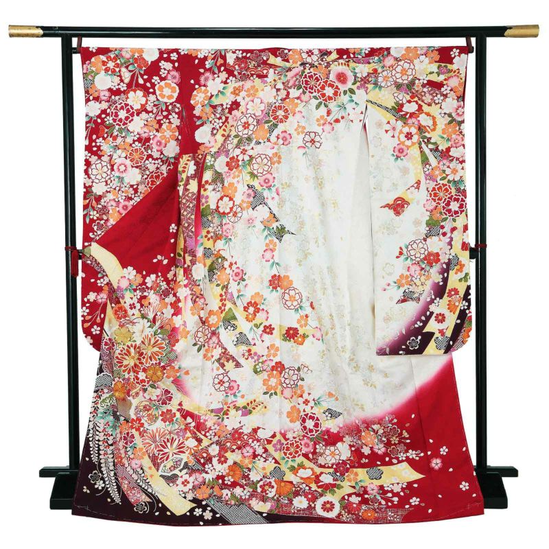 【新古品】お仕立て上がり 振袖単品 「束ね熨斗に菊、藤」 トールサイズ 振袖 振り袖 成人式 結婚式 結納 パーティー