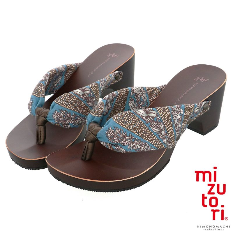 mizutori 下駄 レディース 「ひらけ！ゴマ/シフォンカーフブロンズ（koha*）」 みずとり 水鳥 女性下駄単品 日本製 足が痛くなりにくい 履き心地の良い下駄 女下駄 女性 浴衣・夏着物に 浴衣下駄