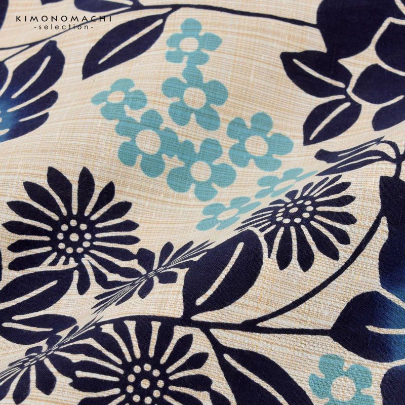 浴衣 レディース 単品 お仕立て上がり浴衣 プレタ 「生成り色×紺 草花」 先染め 和布流 Fサイズ シック 大人 モダン 粋 古典 ゆかた 女性 ブランド ブランド浴衣 花火大会 夏祭り 【メール便不可】<H> | 京都きもの町 浴衣 レディース 単品 お仕立て上がり浴衣 プレタ 「生成り色×紺 草花」 先染め 和布流 Fサイズ シック 大人 モダン 粋 古典 ゆかた 女性 ブランド ブランド浴衣 花火大会 夏祭り 【メール便不可】<H> | 京都きもの町