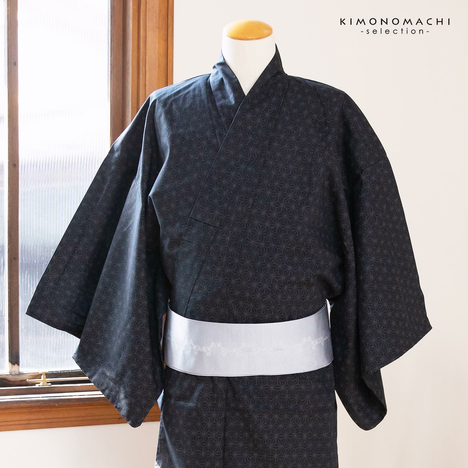 浴衣 男性浴衣単品 黒藍縞 激安大特価 浴衣 男性浴衣単品 黒藍縞 激安大特価