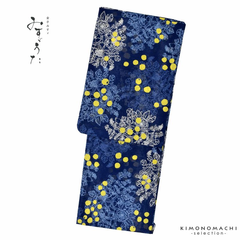 浴衣 レディース ブランド浴衣 単品 「みすゞうた M2207 闇夜の星 あい」 Fサイズ 大人 綿絽浴衣 女性浴衣単品 レディース浴衣単品 個性的 花火大会 夏祭り 女性浴衣 女性ゆかた 夏着物