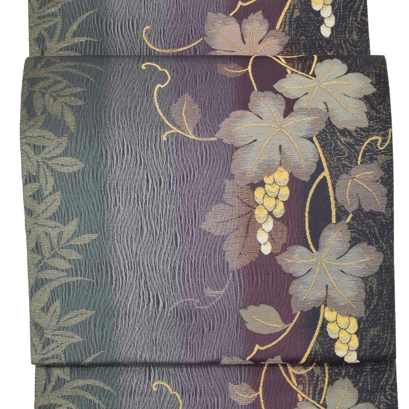 新古品】仕立て上がり 袋帯 「段暈しに葡萄」 洒落帯 【メール便不可