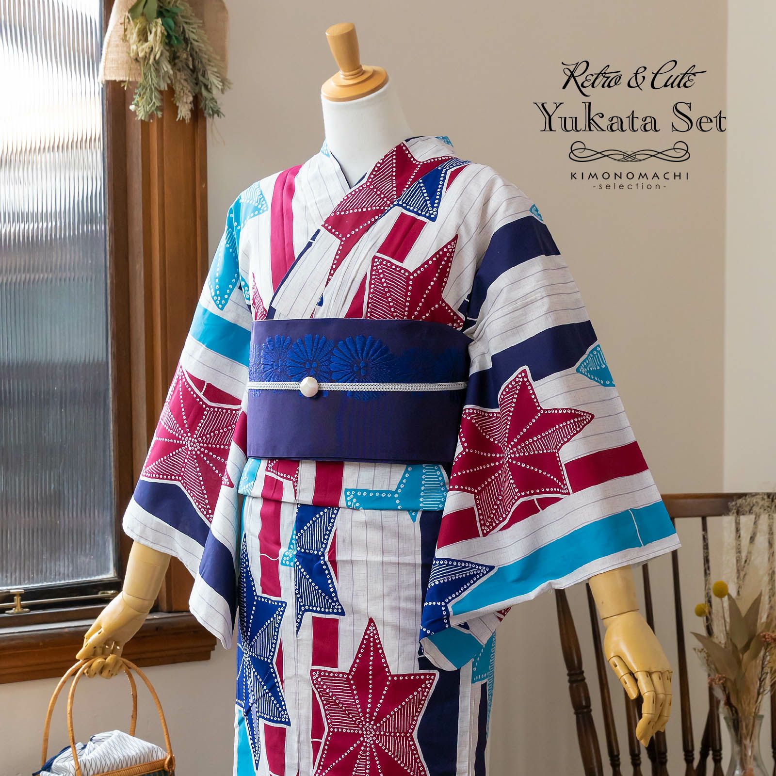 浴衣 セット レディース 大人 浴衣セット 浴衣3点セット 浴衣 帯 おまかせ下駄 浴衣 赤ピンク ブルー 朝顔 帯 白 麻の葉 おまかせ下駄 可愛い系 個性的 レトロモダン 花火大会 夏祭り 女性用浴衣 女性浴衣 ゆかた Yukata メール便不可 京都きもの町