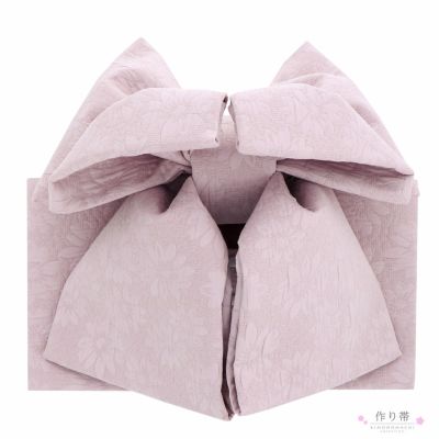 (七五三3％OFFクーポン11/11迄) 七五三 帯 7歳 作り帯 「モーブピンク　ふくれ織りのお花」 女の子 四つ身着物に 7才 女児用 七歳結び帯 単品 子供着物 七才のお祝い着向け 【メール便不可】