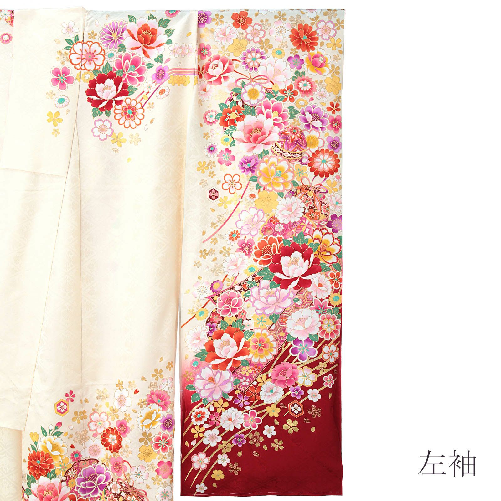 正絹 振袖 新品未使用 未仕立て 仮絵羽縫い 艶やか華やかな