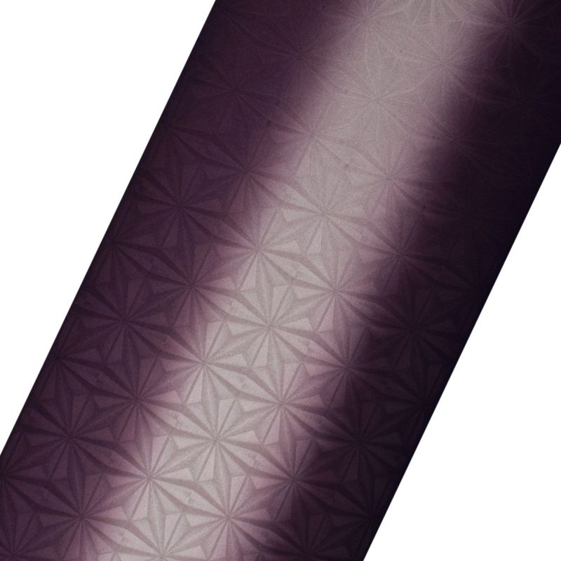 正絹 小紋 反物 着物「濃紫 縦ぼかし 麻の葉」日本製 丹後ちりめん 未