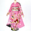 【中古品】仕立て上がり 振袖 「Lako Kula ピンク　チューリップにリボン」貸衣装処分 レンタル処分品