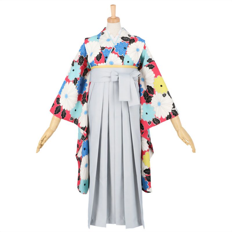 【中古品】ジュニア用 振袖単品「ピンク　菊尽くし」仕立て上がり 襦袢プレゼント 小振袖 着物 子ども 子供 キッズ ジュニア 女の子 卒業式 小学校 小学生 中学校 中学生 十三参り 十三詣り 1/2成人式 ハーフ成人式 貸衣装処分 レンタル処分品