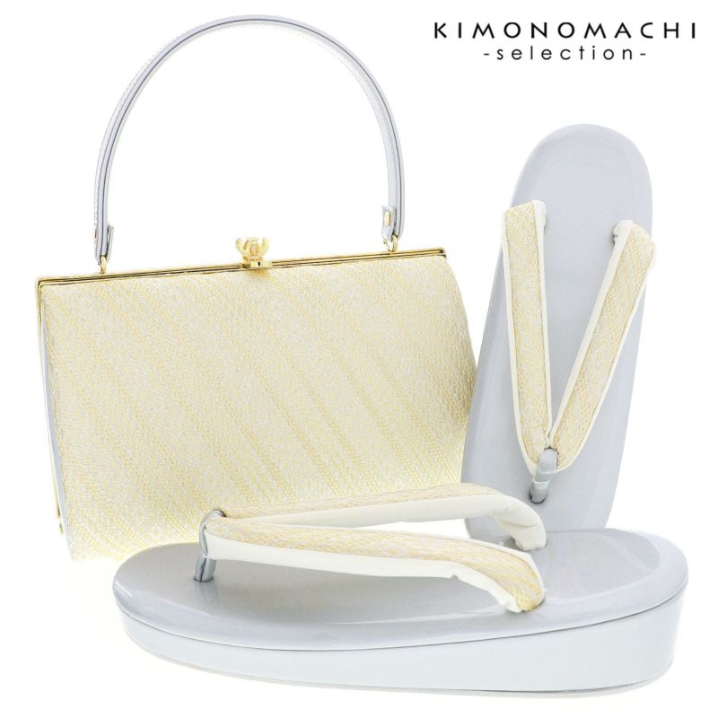 礼装 草履 バッグ セット レディース 礼装用草履バッグセット「ゴールド×グレー　菱」Fサイズ(M～Lサイズ相当) 日本製 礼装草履バッグ 礼装バッグ 礼装草履