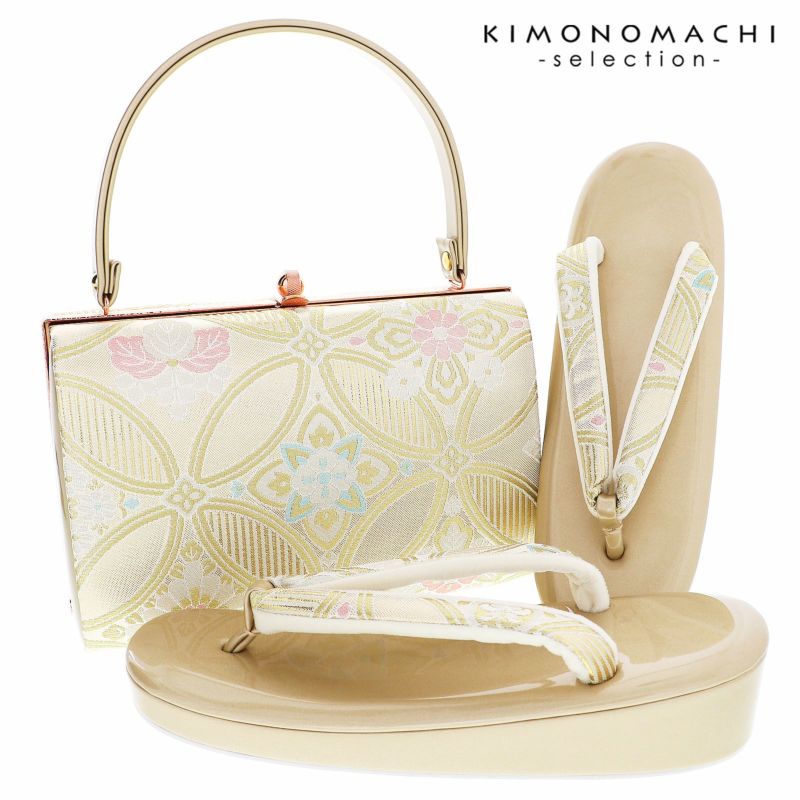 礼装 草履 バッグ セット レディース 礼装用草履バッグセット「ゴールド　花七宝」Fサイズ(M～Lサイズ相当) 日本製 礼装草履バッグ 礼装バッグ 礼装草履
